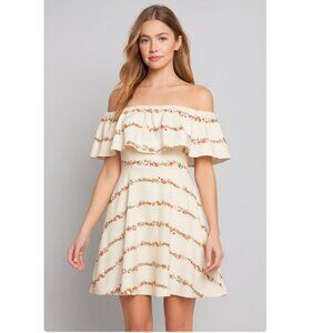 Black Halo Penelope Floral Off the Shoulder Dress Size 2 EUC